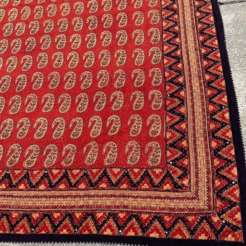 Asian Embroidered Paisley Decorative Tapestry